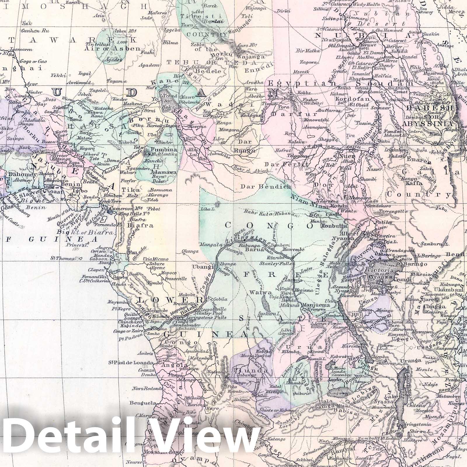 Africa with Lower Egypt and Island of Saint Helena - 1886 Railroad Map