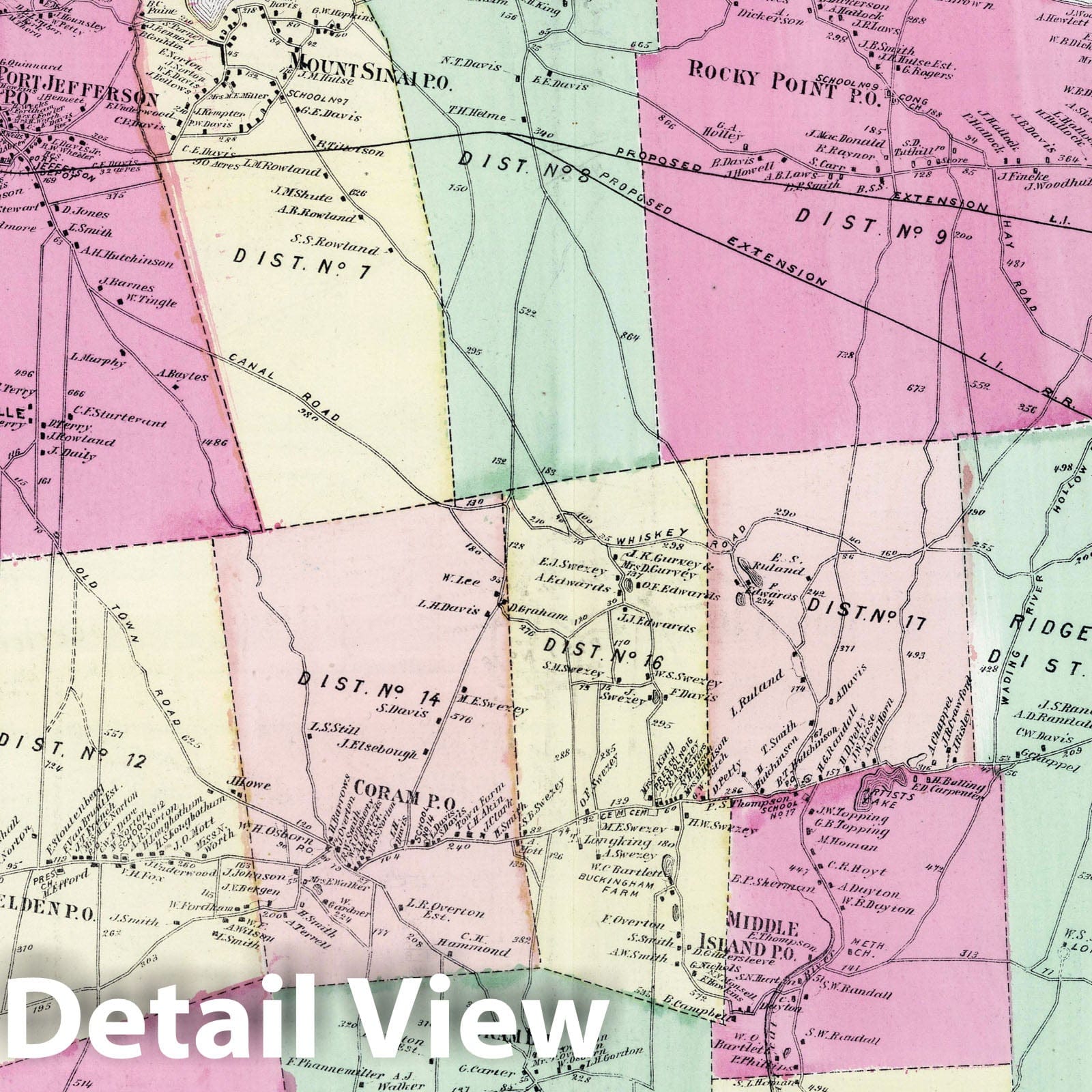 Brookhaven, Suffolk County, Long Island, New York - Property Map, 1873