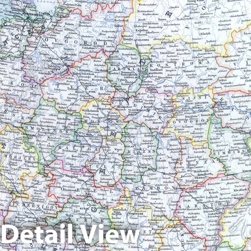 Historic Map : 1893 European Russia. - Vintage Wall Art