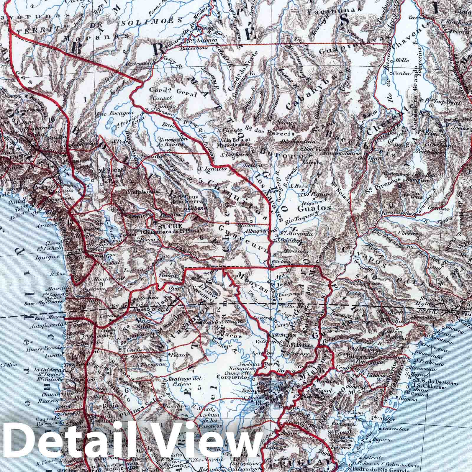 South America, 1882 - Historical Map Print
