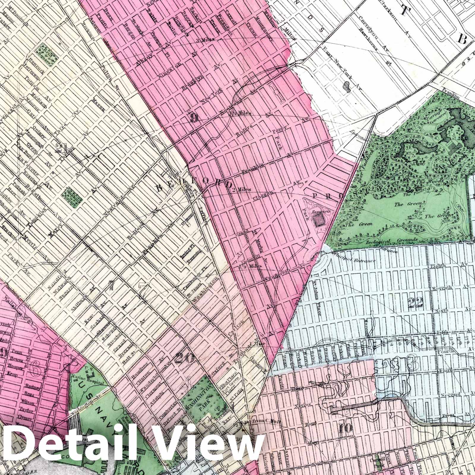 Brooklyn, 1873 - Historical Map Print from Beers Atlas