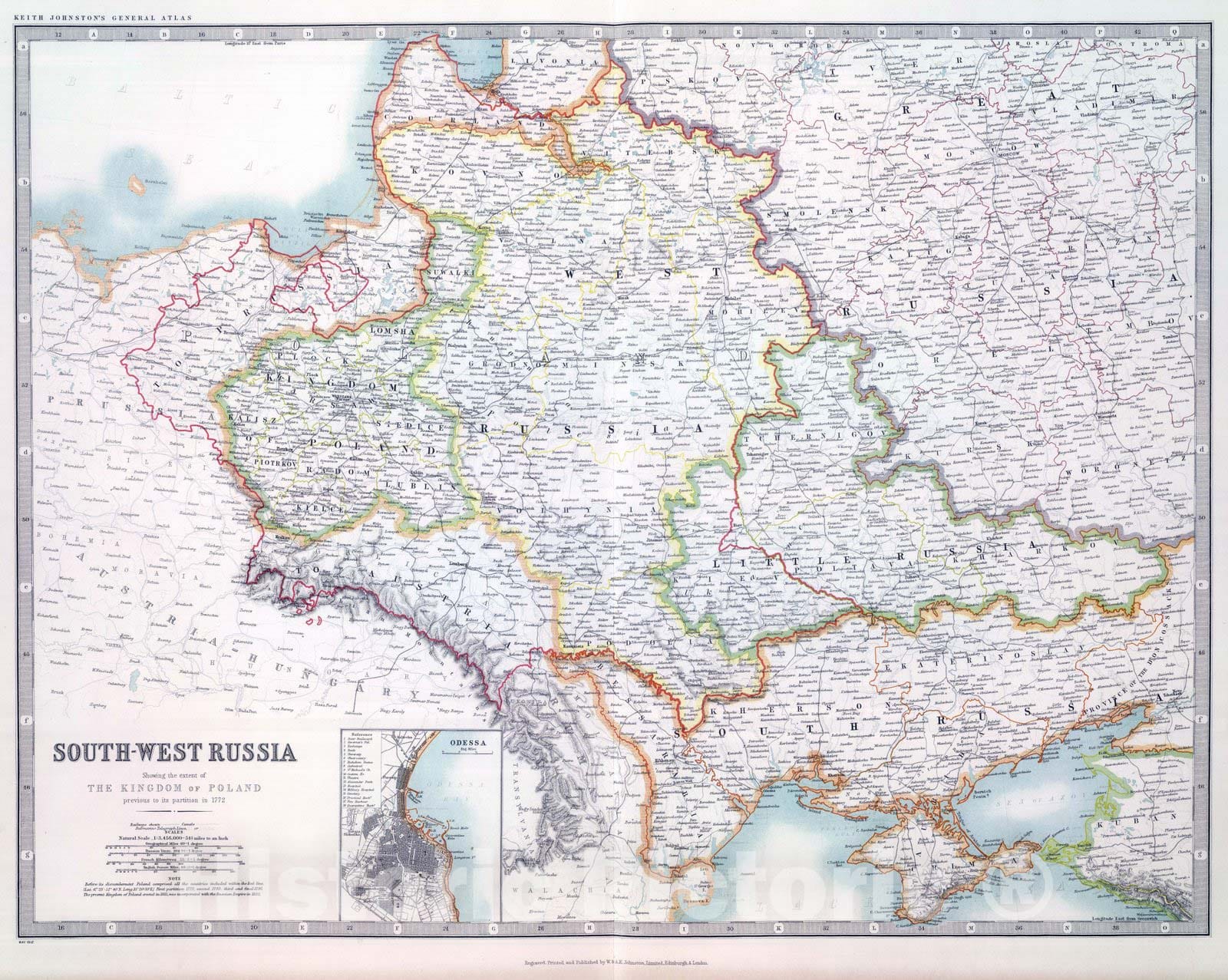 Historic Map : 1912 South-West Russia. - Vintage Wall Art