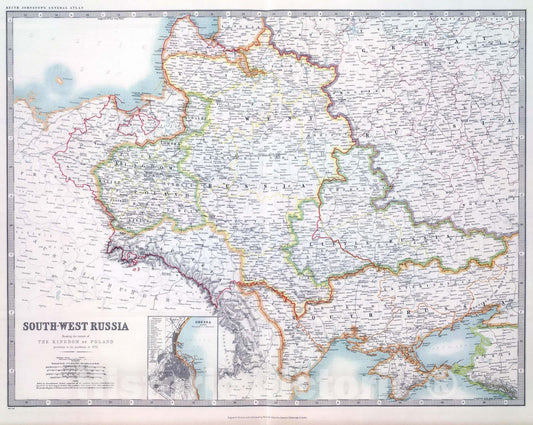 Historic Map : 1912 South-West Russia. - Vintage Wall Art