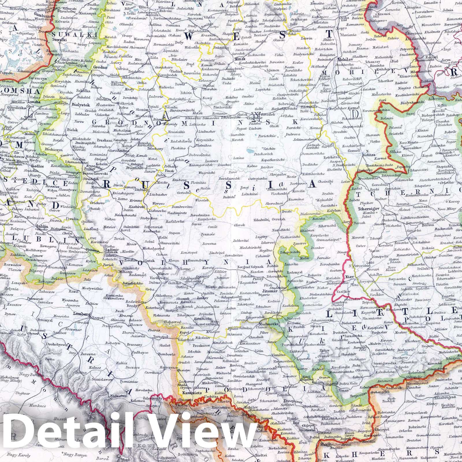 Southwestern Russia with Odessa and Poland, 1912 - Historical Map Print