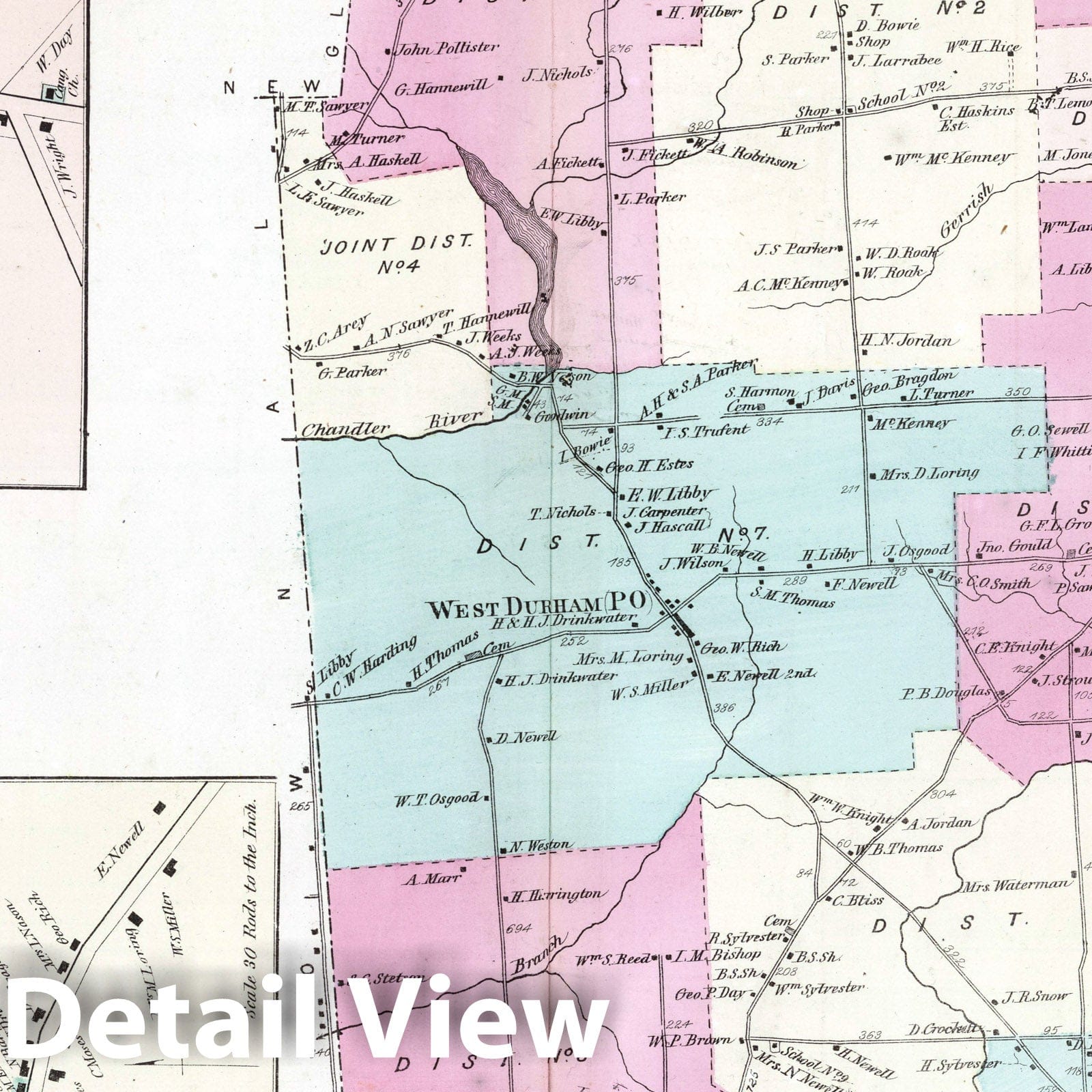 Durham Township Property Map, 1873 - Androscoggin County Maine