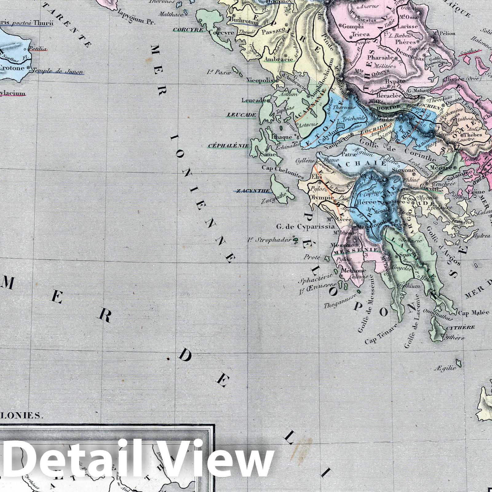 Greece and Its Colonies, 1838 - Historical Map Print