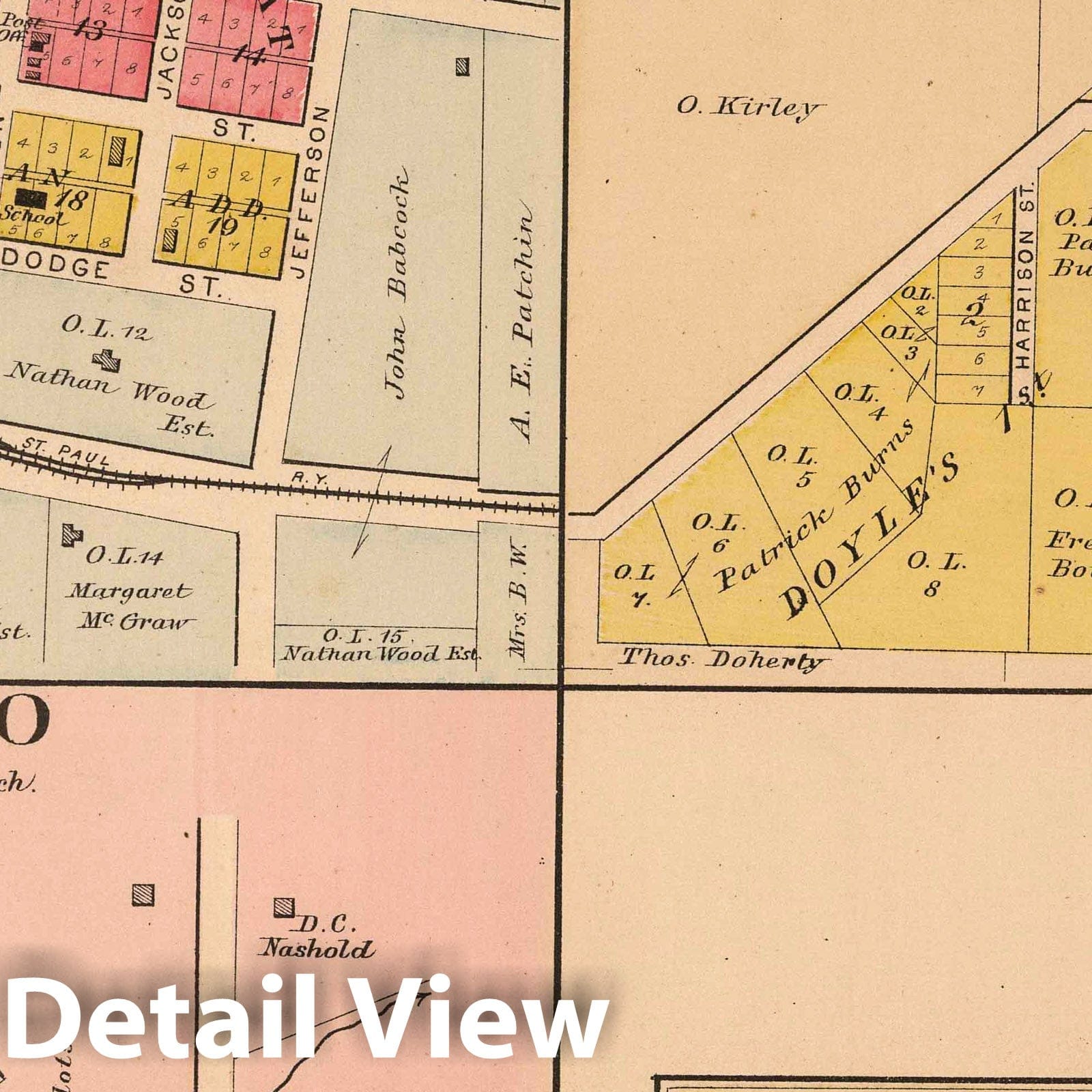 Wyocena, Doylestown, Otsego & Arlington, Columbia County, Wisconsin - 1890 Property Map
