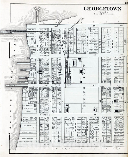 Historic Map : 1880 Georgetown, Kings Co. (P.E.I.) - Vintage Wall Art
