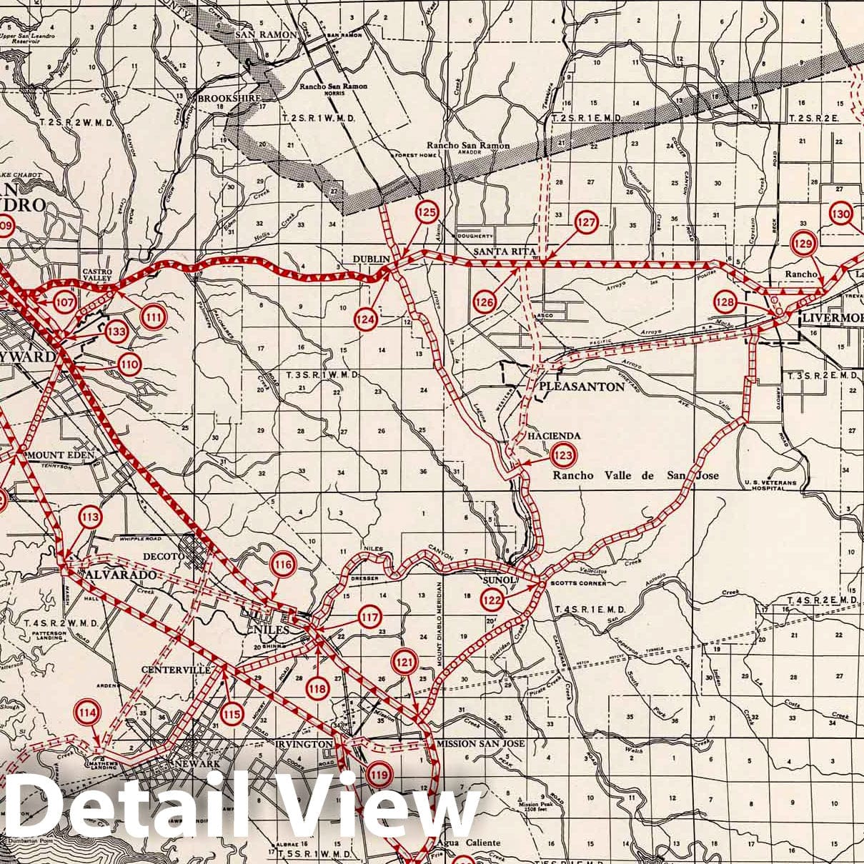 Alameda County, California - Road Map, 1935
