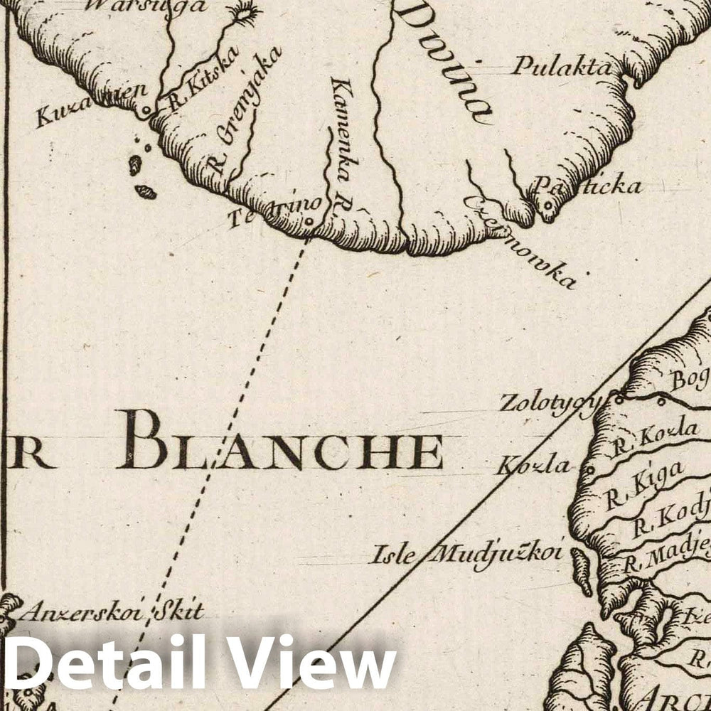Historic Map : White Sea, Europe 1764 Carte De La Mer Blanche , Vintage Wall Art
