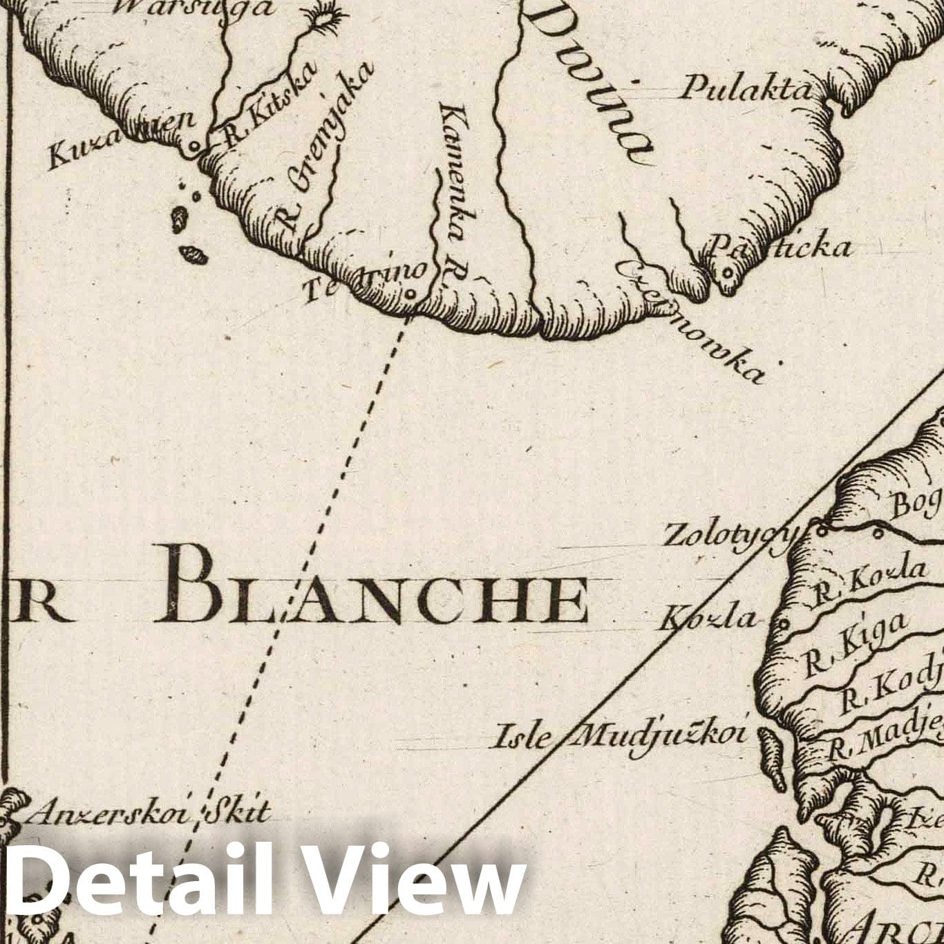 White Sea - Nautical Chart, 1764 by Bellin - Historical Map Print