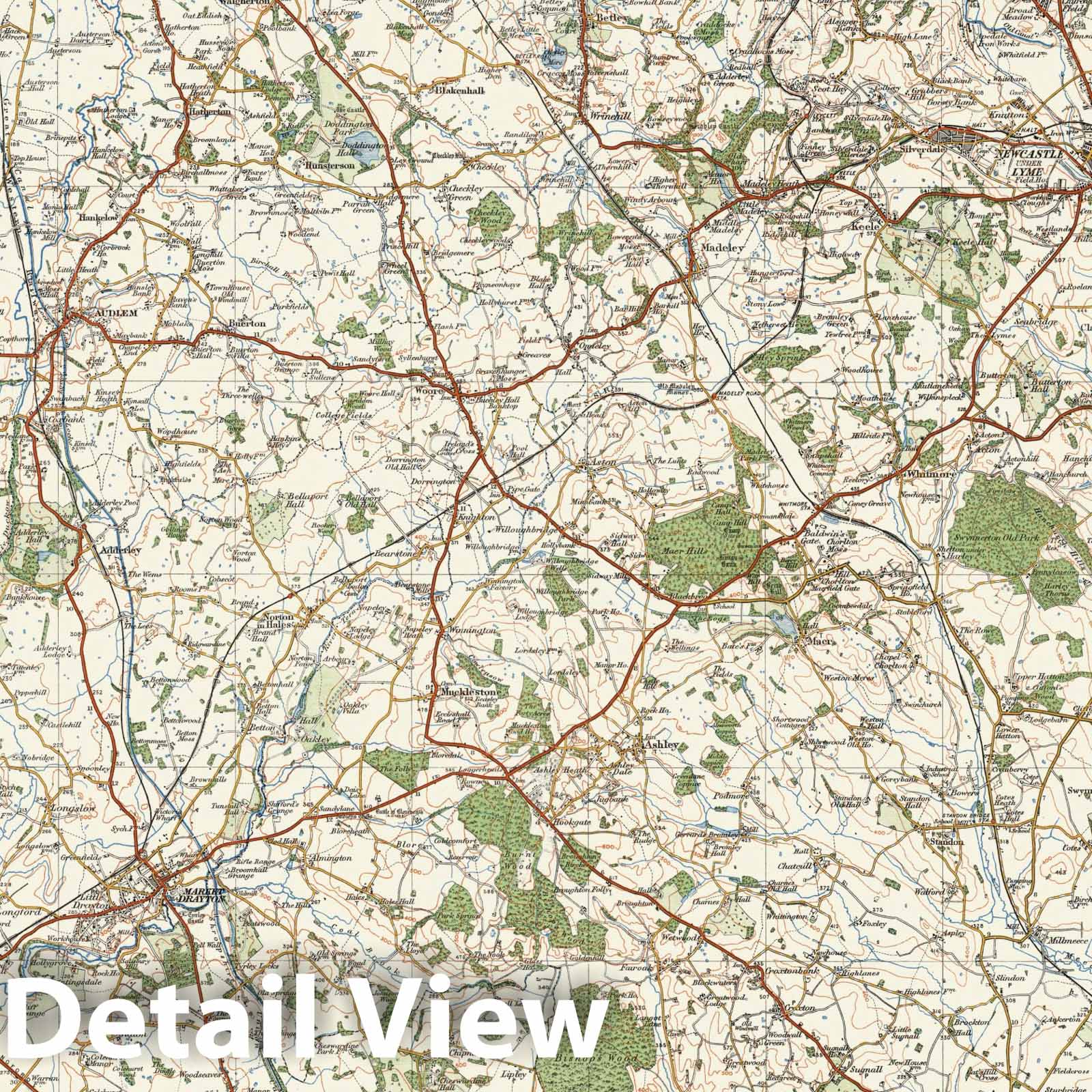 Stoke on Trent, England - Plate No. 52, 1918 Ordnance Survey Map Print