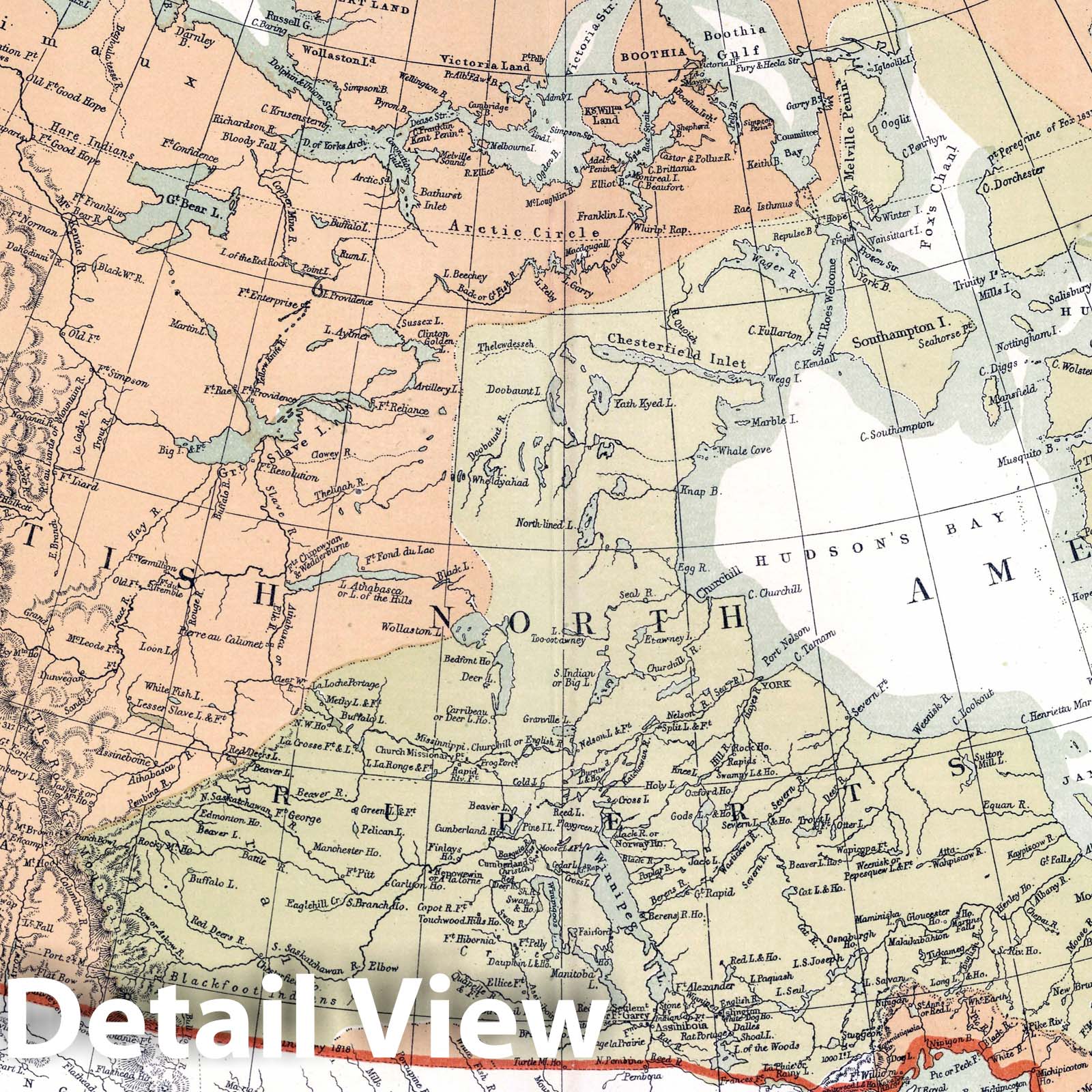 North America: Alaska and British Columbia Boundary, 1857 - Historical Map Print
