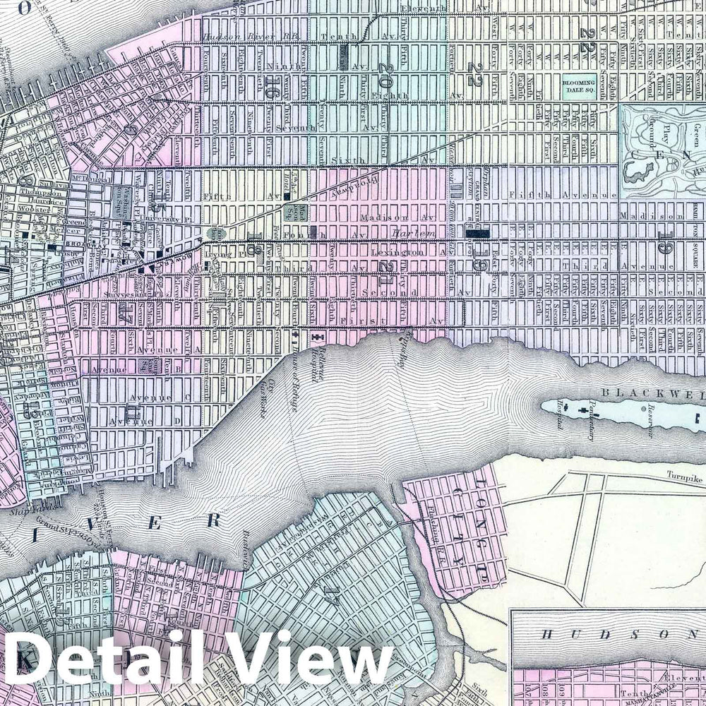 Historic Map : 1886 New York, Brooklyn. - Vintage Wall Art