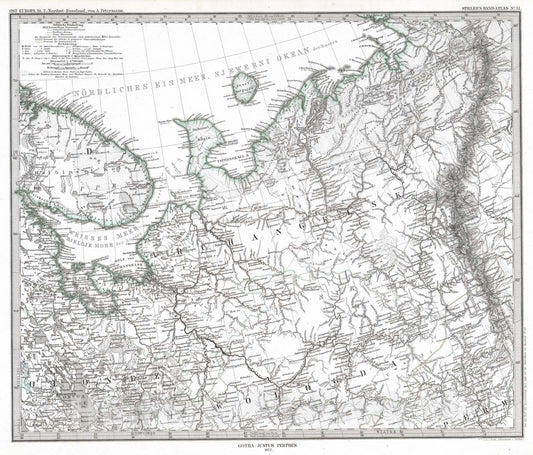 Historic Map : Russian Federation, 1872 Ost-Europe, Nordost-Russland. (Northeast Russia). , Vintage Wall Art