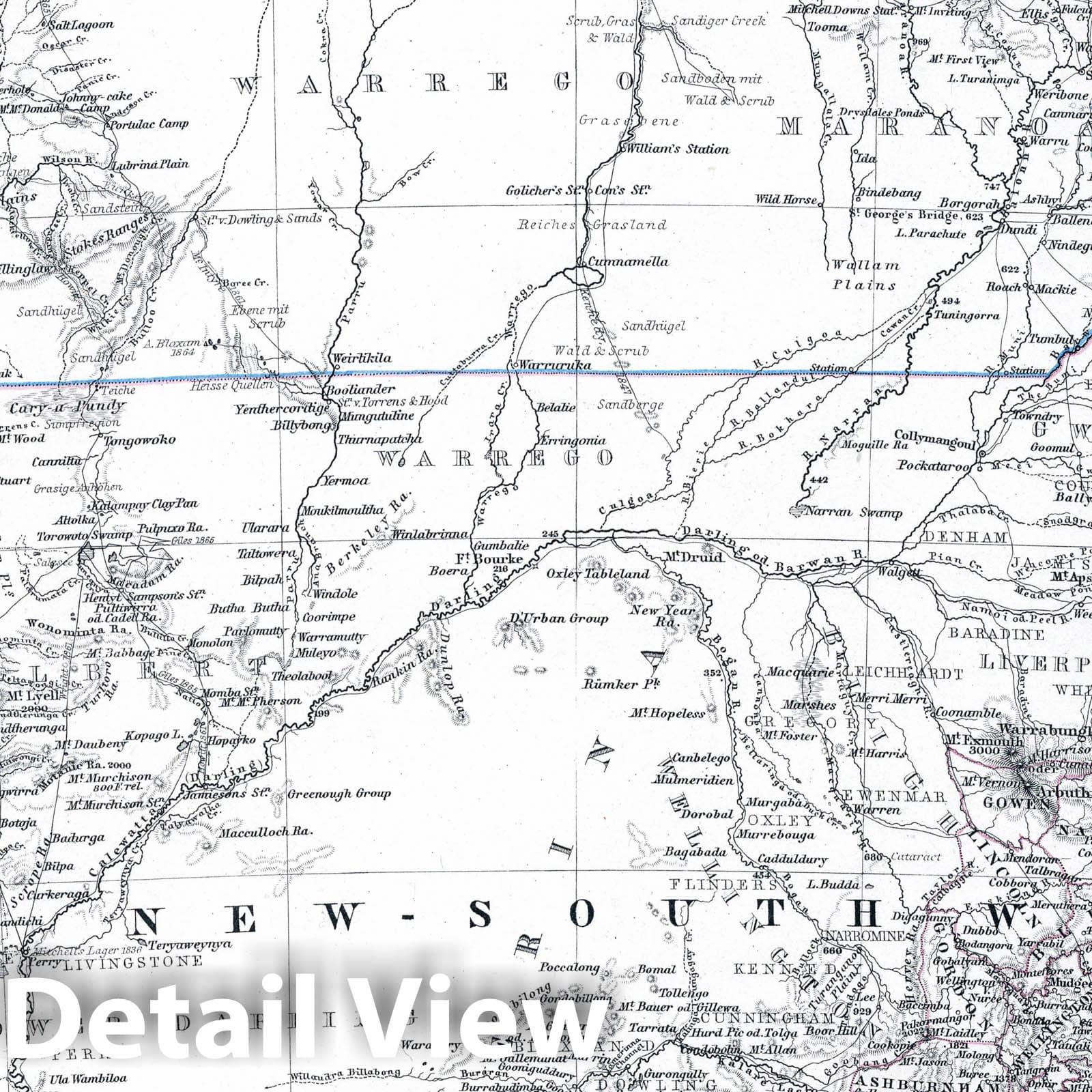 Southeast Australia 1872 - Historical Map Print from Stieler's Hand-Atlas