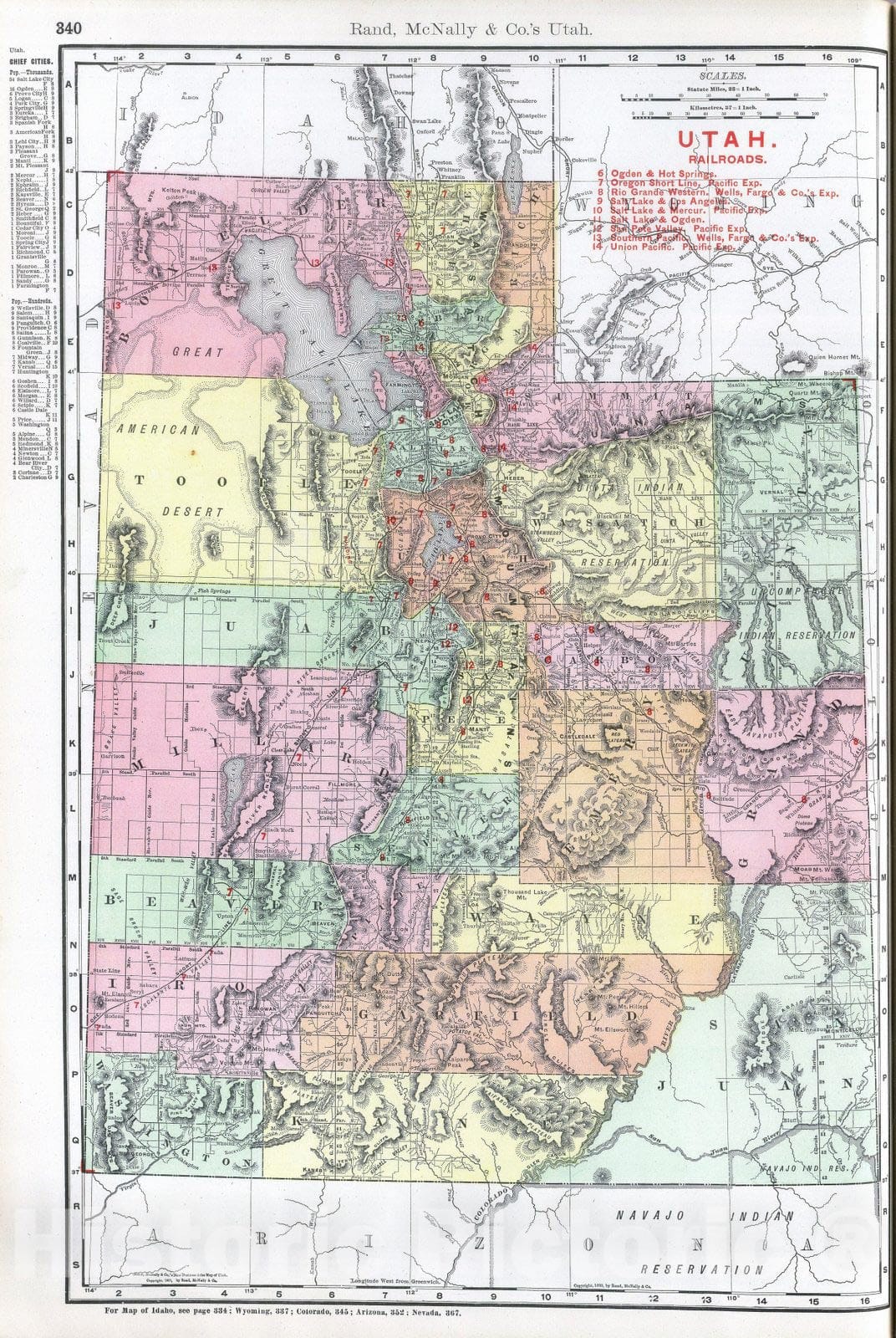 Historic Map : National Atlas - 1903 Utah. - Vintage Wall Art
