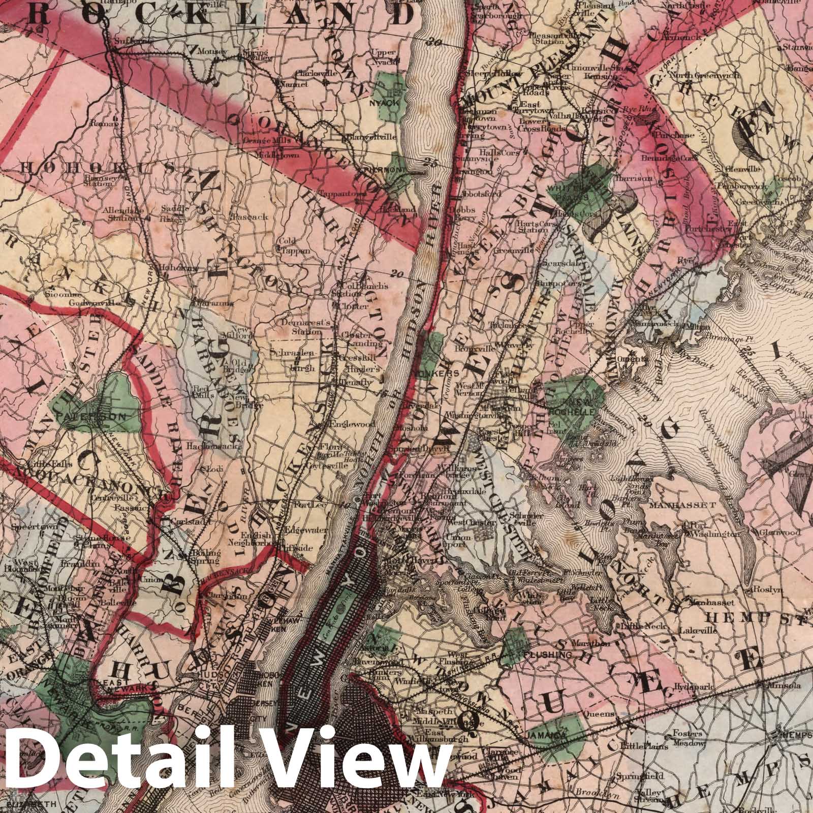 New York and Vicinity - Property Map, 1867 - Historical Map Print