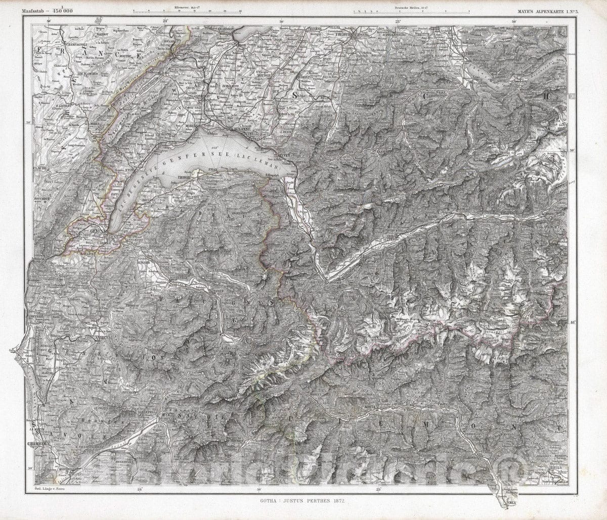 Historic Map : 1872 Mayr's Alpenkarte I. No. 3. - Vintage Wall Art