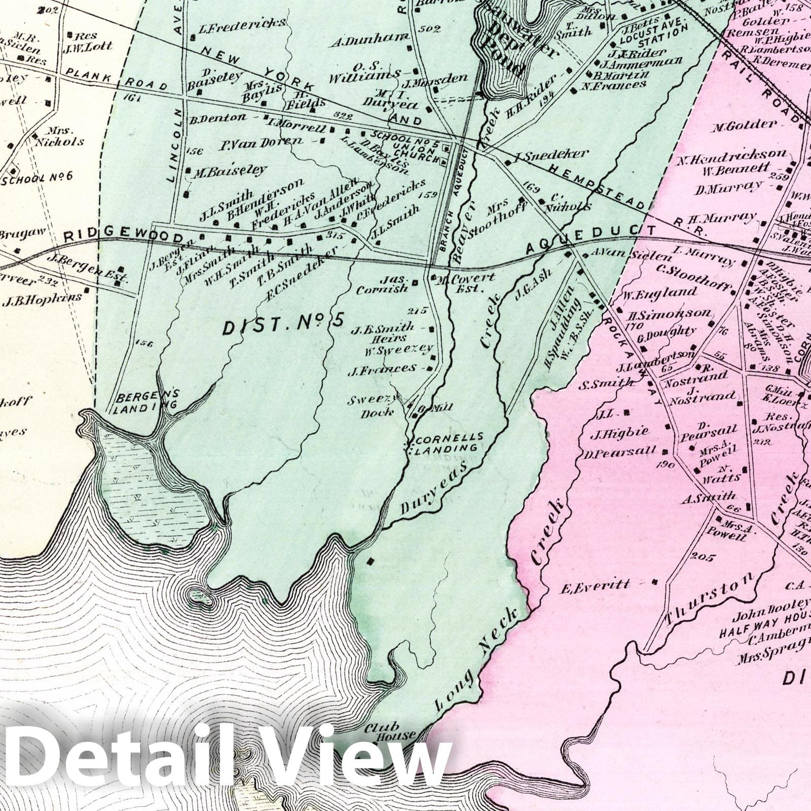 Jamaica, Long Island, New York - Property Map, 1873 - Beers Atlas