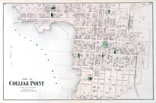 College Point, Flushing, Queens County, New York - Property Map, 1873