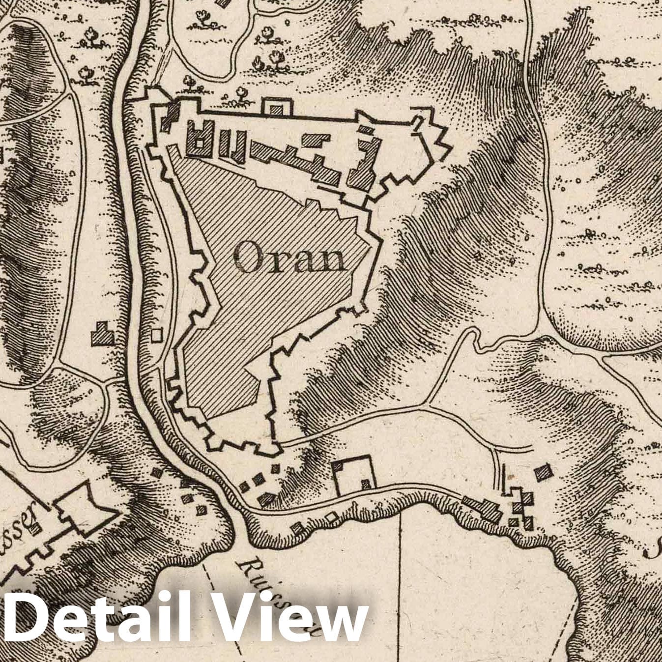 Oran, Algeria - Nautical Chart, 1764 - Bellin Maritime Map Print