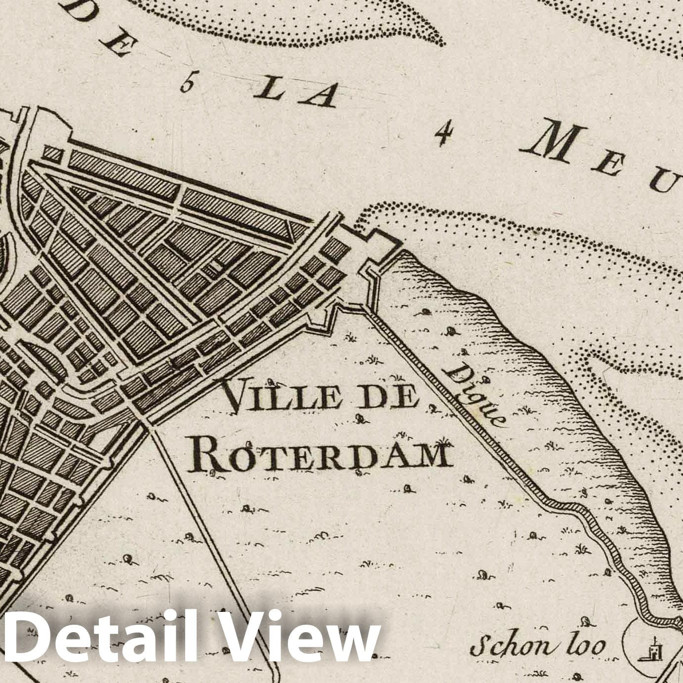 Rotterdam, Netherlands - Nautical Chart, 1764 - Bellin Maritime Map Print