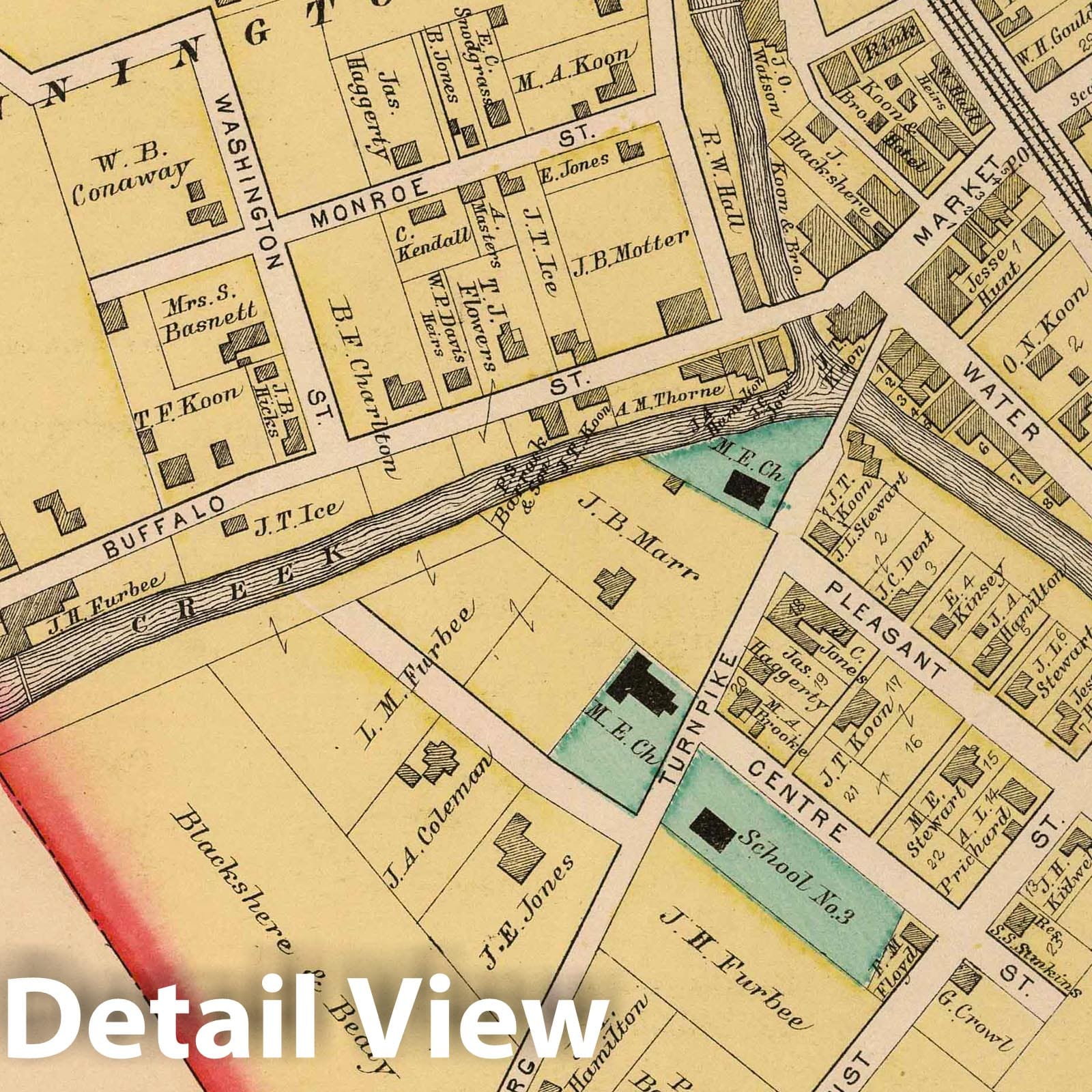 Mannington, West Virginia - Property Map, 1886 - Historical Atlas Print