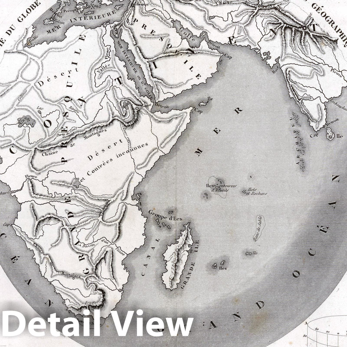 Earth: Map Projections and Physical Features - Geologic Map, 1838 - Historical Atlas Print