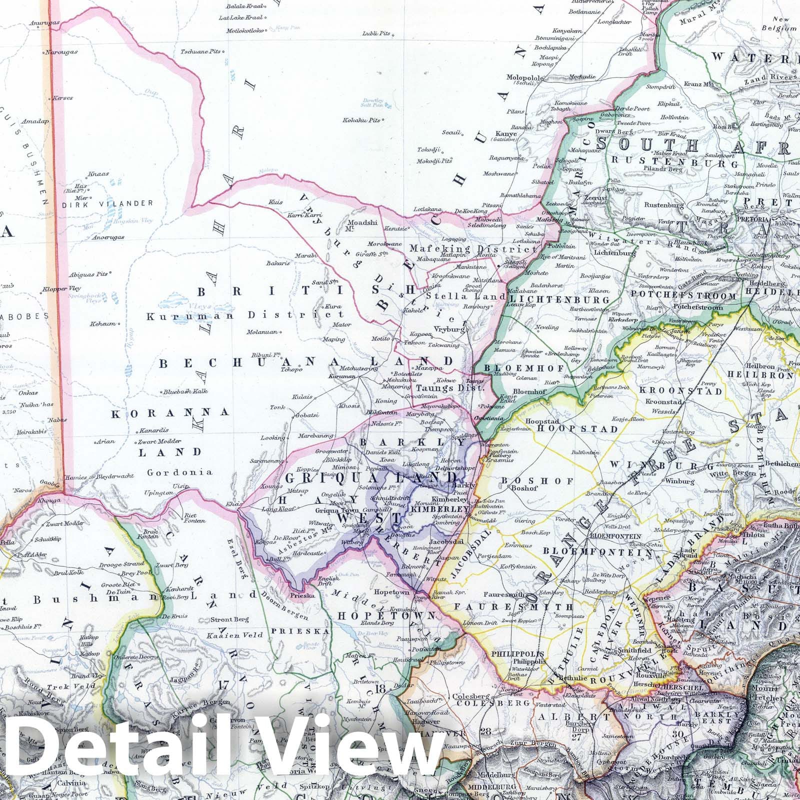 South Africa, Cape Town, Durban & Port Natal - 1893 Historical Map