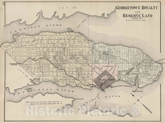 Historic Map - 1880 Georgetown Royalty and Reserve Land, Kings Co. - Vintage Wall Art