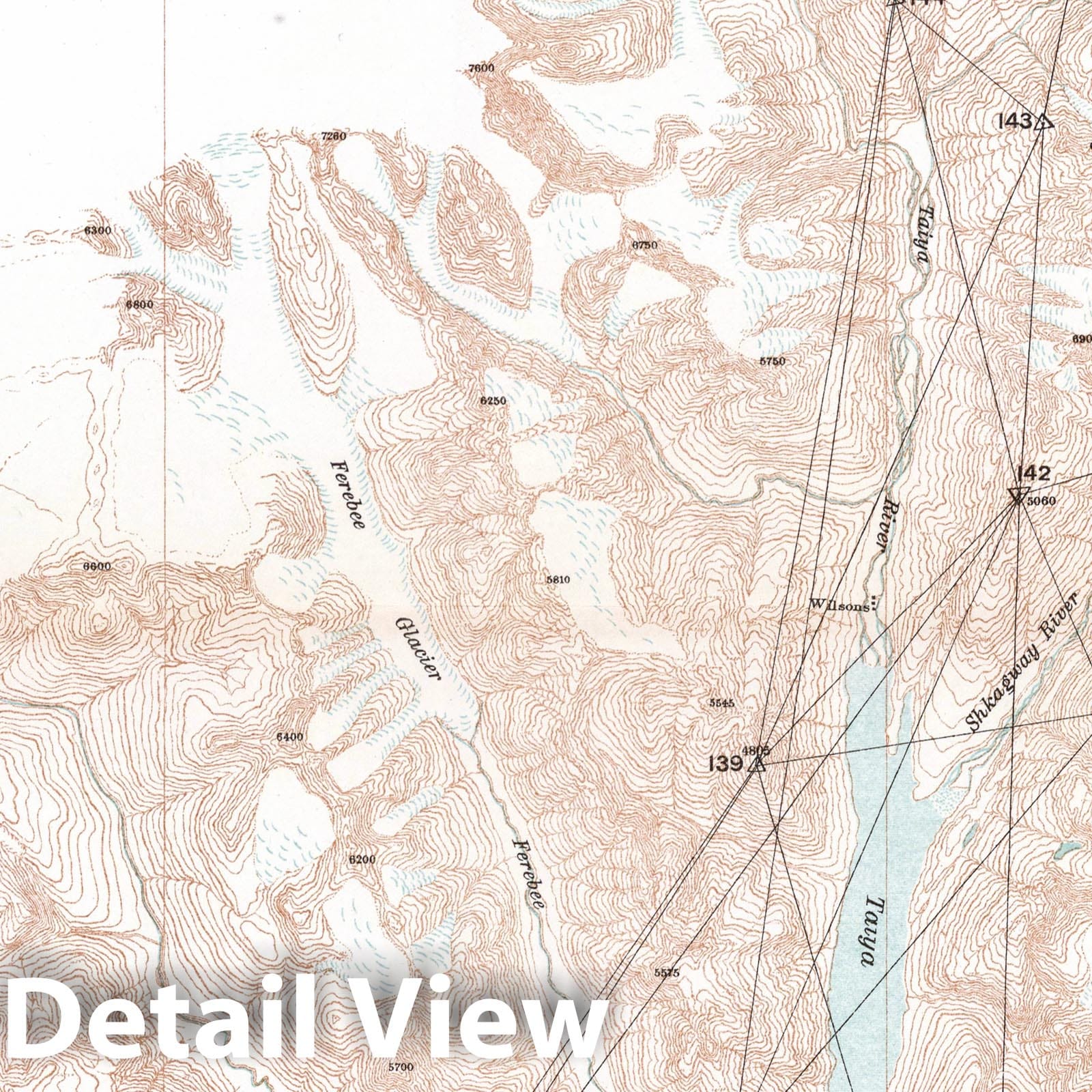 Chilkat Inlet and Taiya Inlet, Alaska - 1904 Historical Map Print