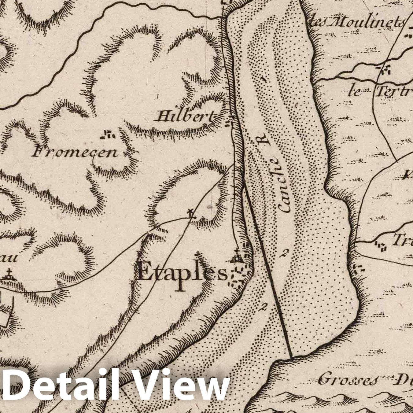 Montreuil, France - Nautical Chart, 1764 - Historical Map Print