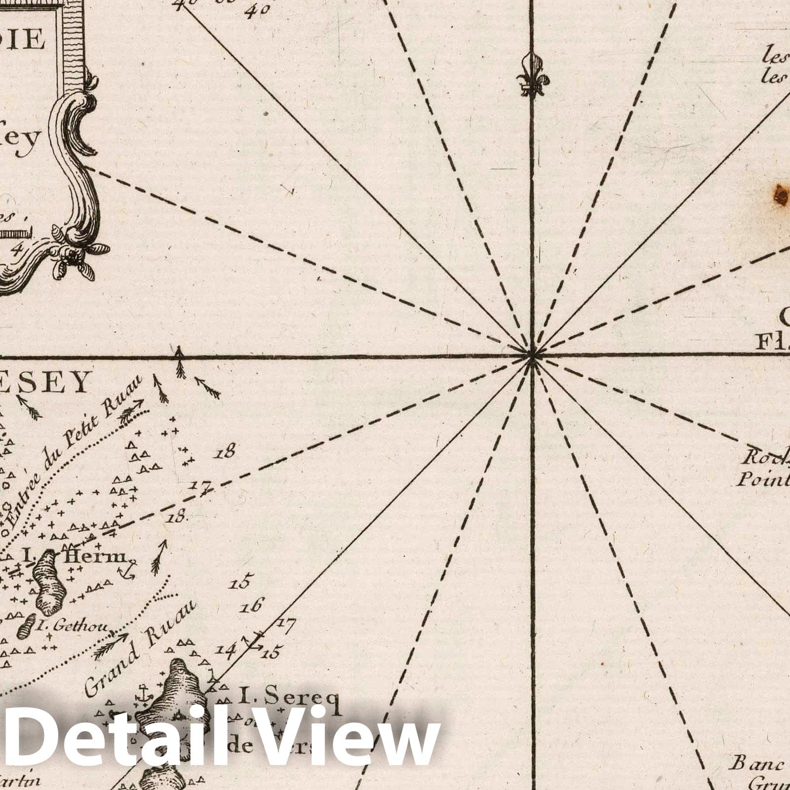 Normandy Coast - Nautical Chart, 1764 - Historical Map Print