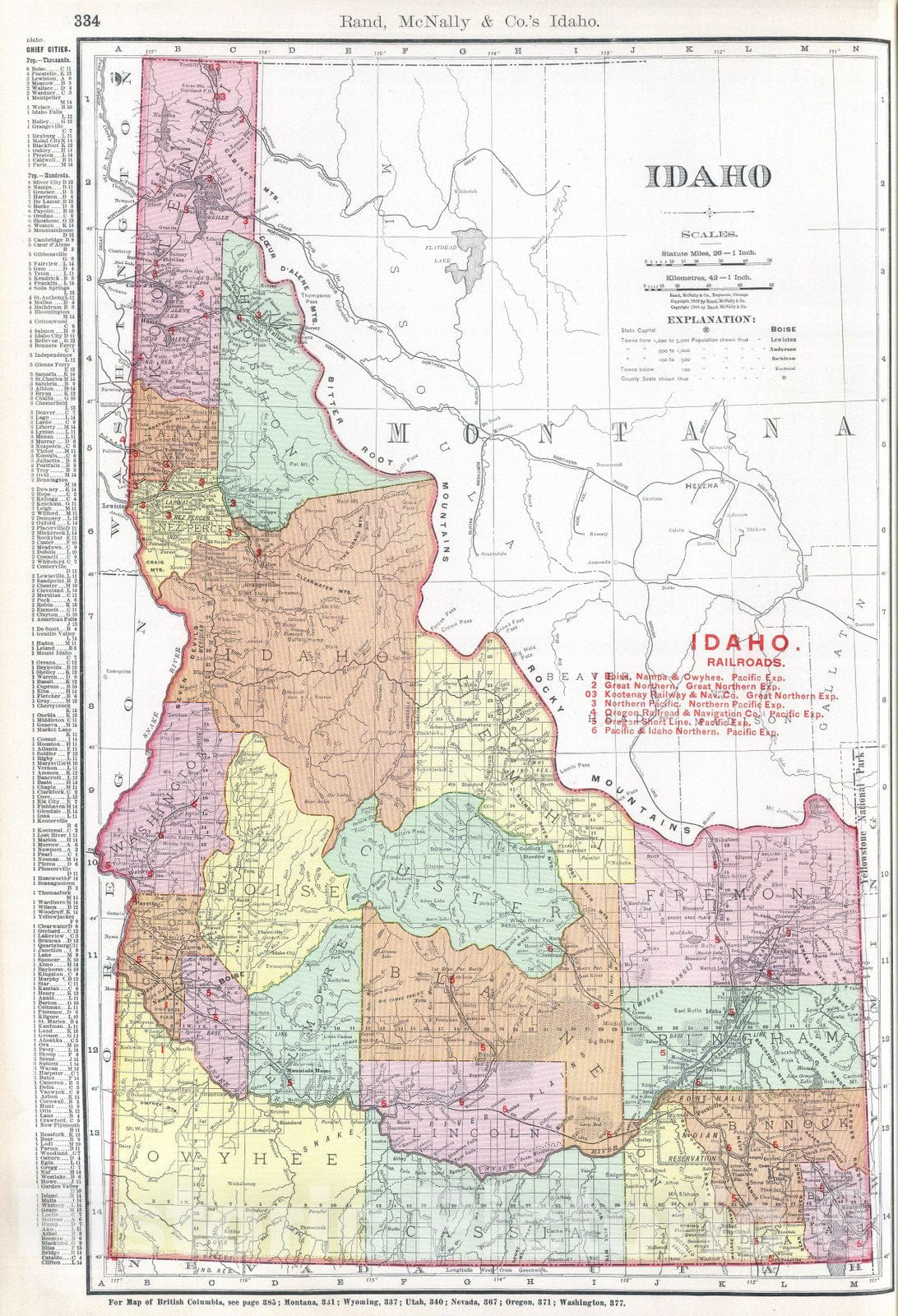 Historic Wall Map : National Atlas - 1903 Idaho. - Vintage Wall Art