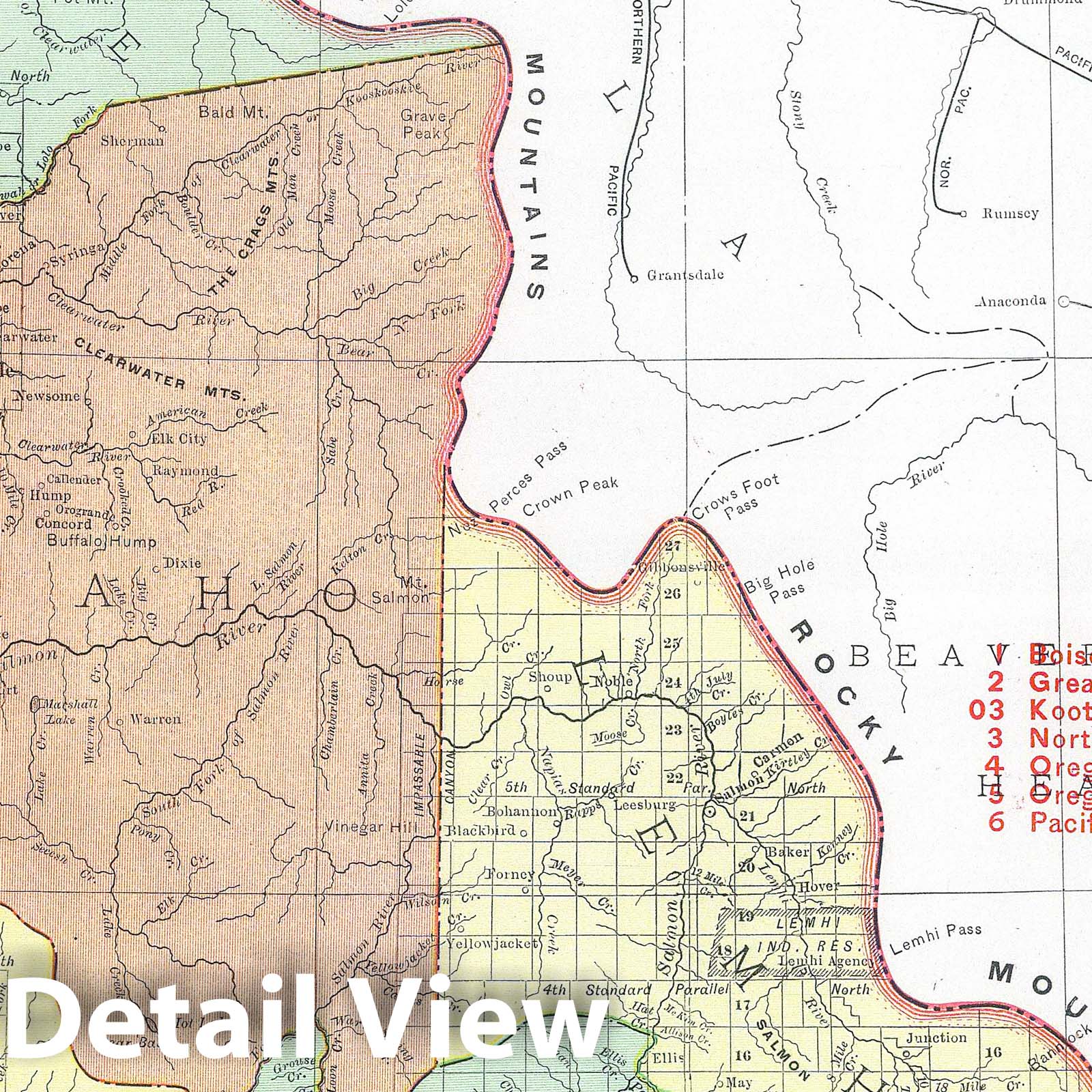 Historic Wall Map : National Atlas - 1903 Idaho. - Vintage Wall Art