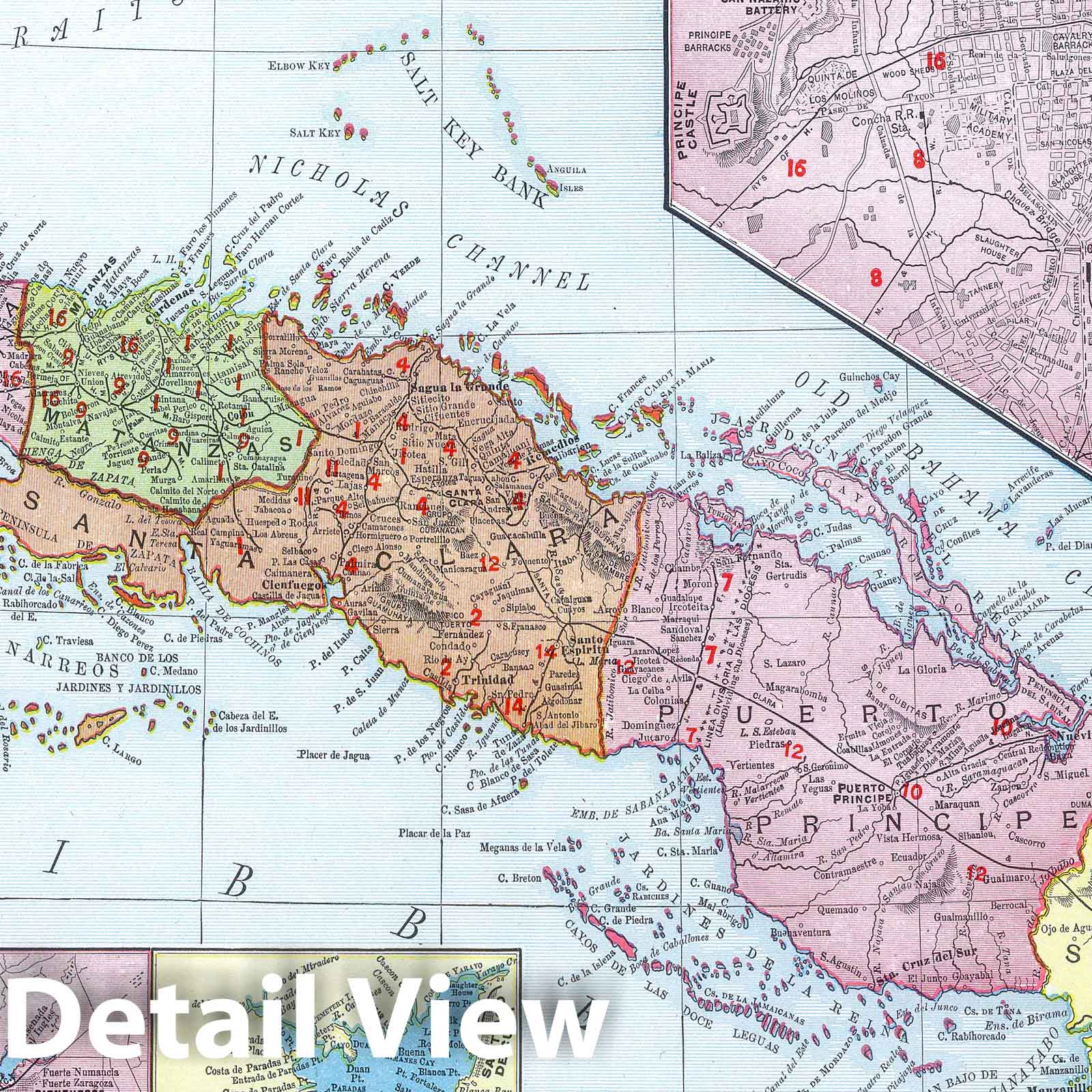 Cuba - Railroad Map, 1903 - Historical Map Print