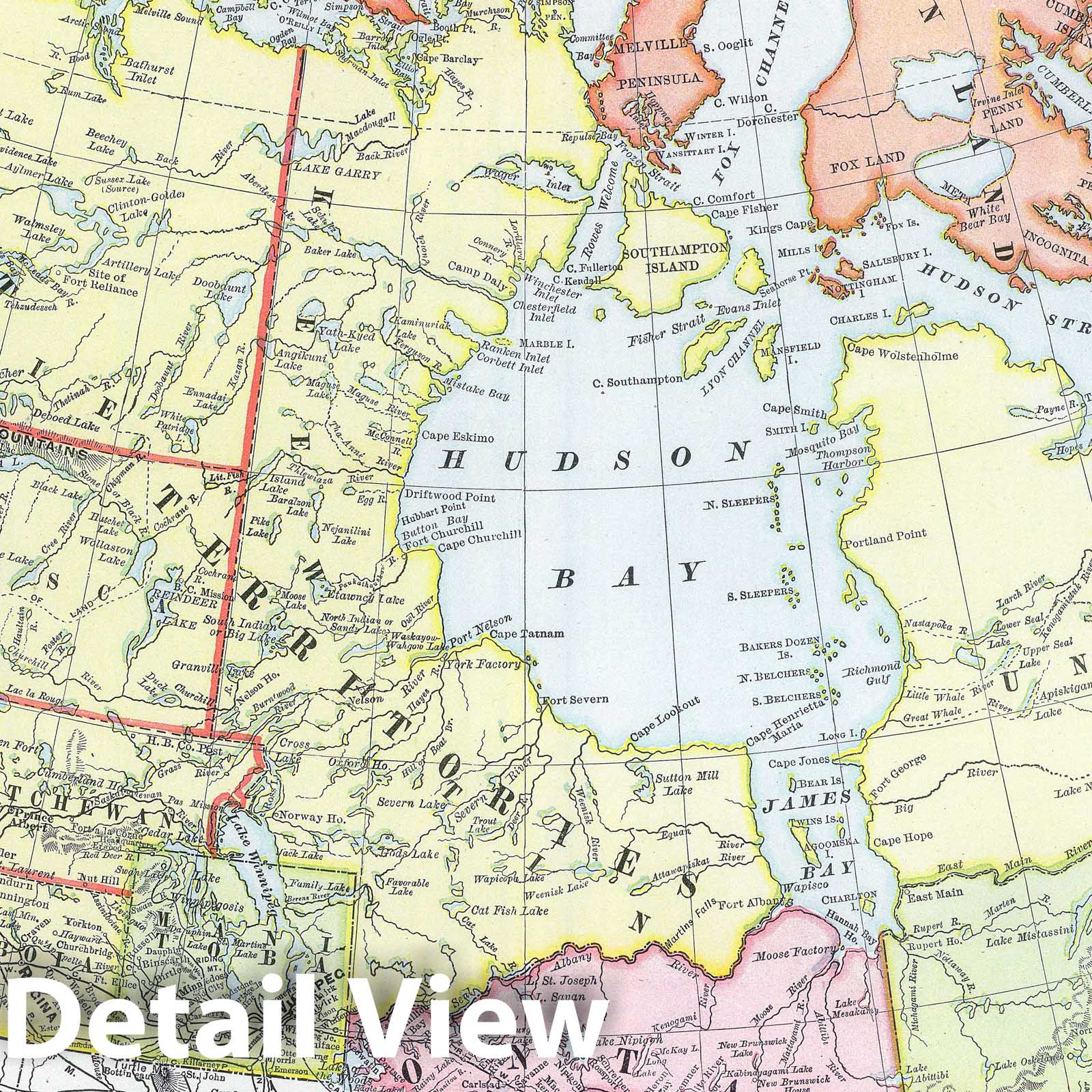 British America - Railroad Map, 1903 - Historical Map Print