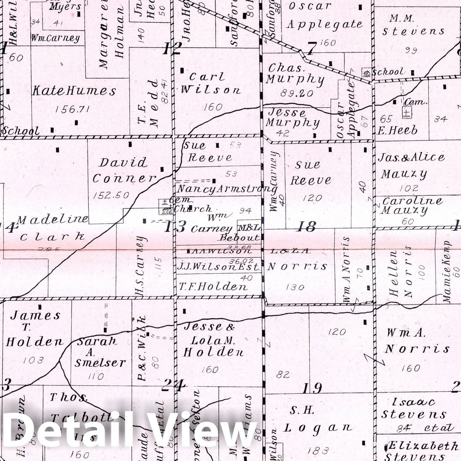 Noble Township, Rush County, Indiana - Property Map, 1908