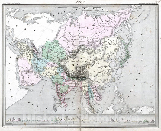 Historic Map : 1838 Asie. - Vintage Wall Art