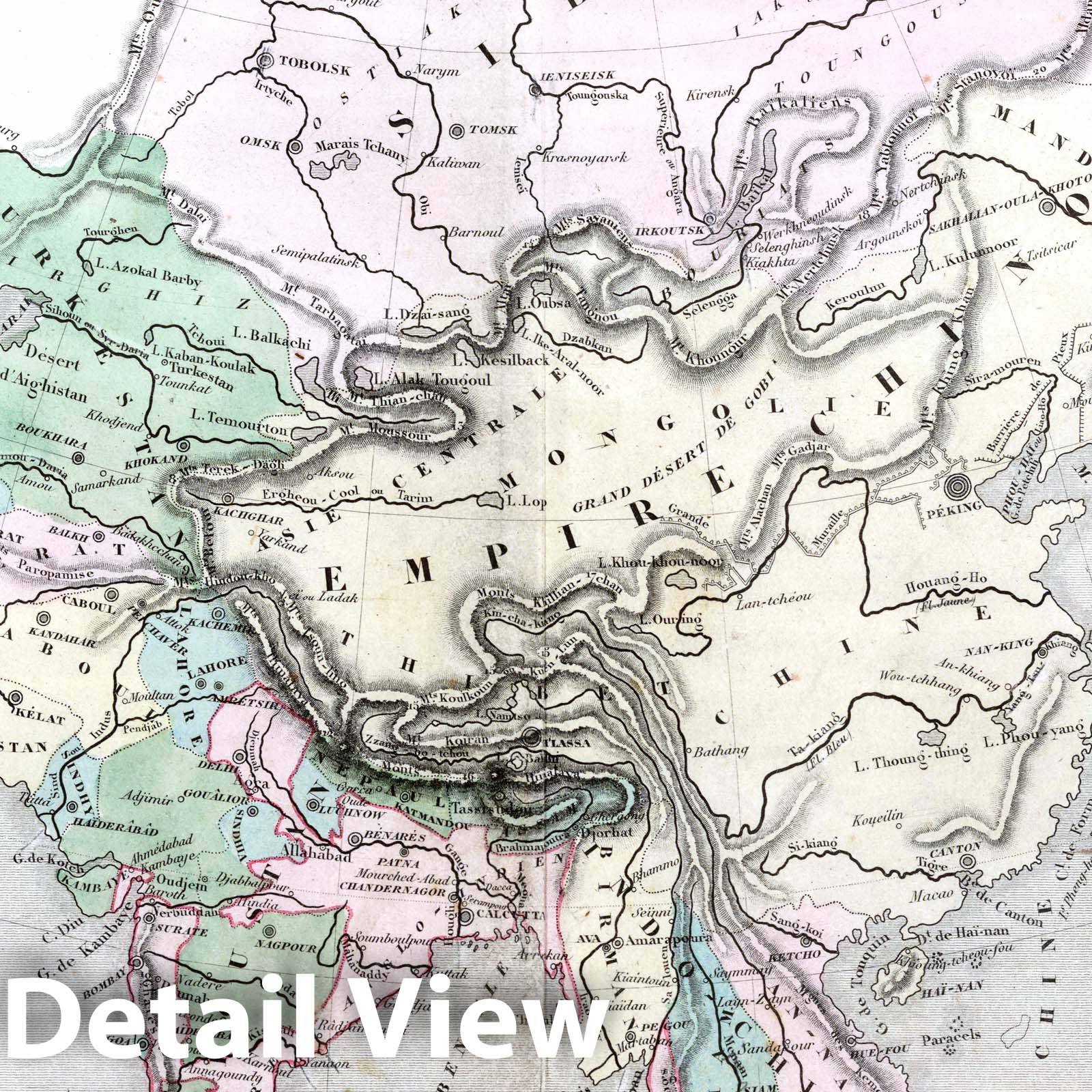 Asia, 1838 - Hand-Colored Historical Map Print