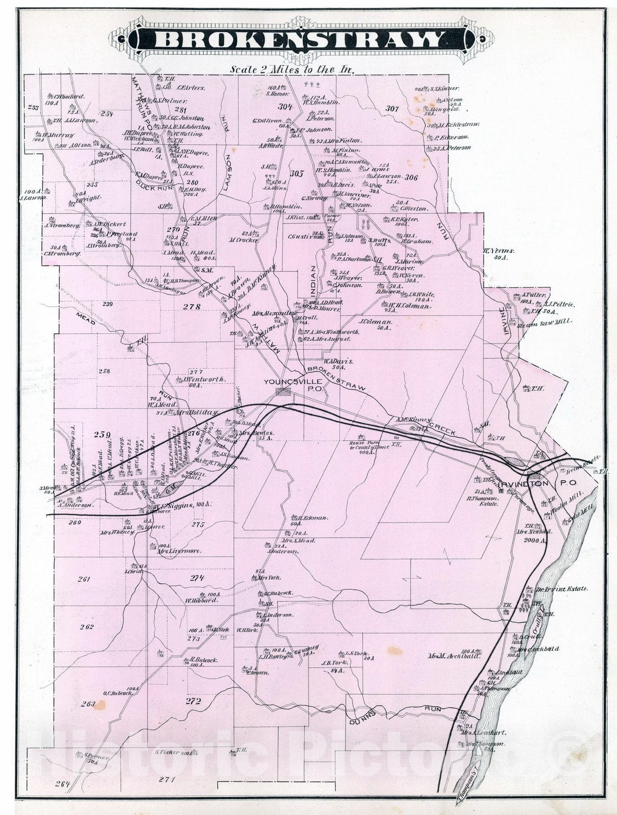 Historic Map : 1878 Brokenstraw, Warren County, Pennsylvania. - Vintage Wall Art