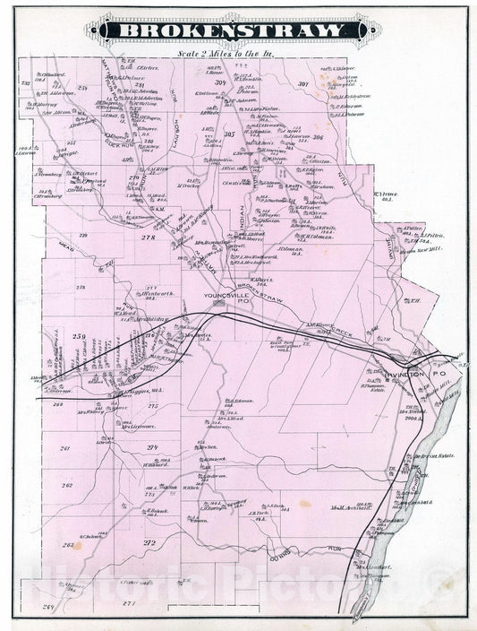 Historic Map : 1878 Brokenstraw, Warren County, Pennsylvania. - Vintage Wall Art