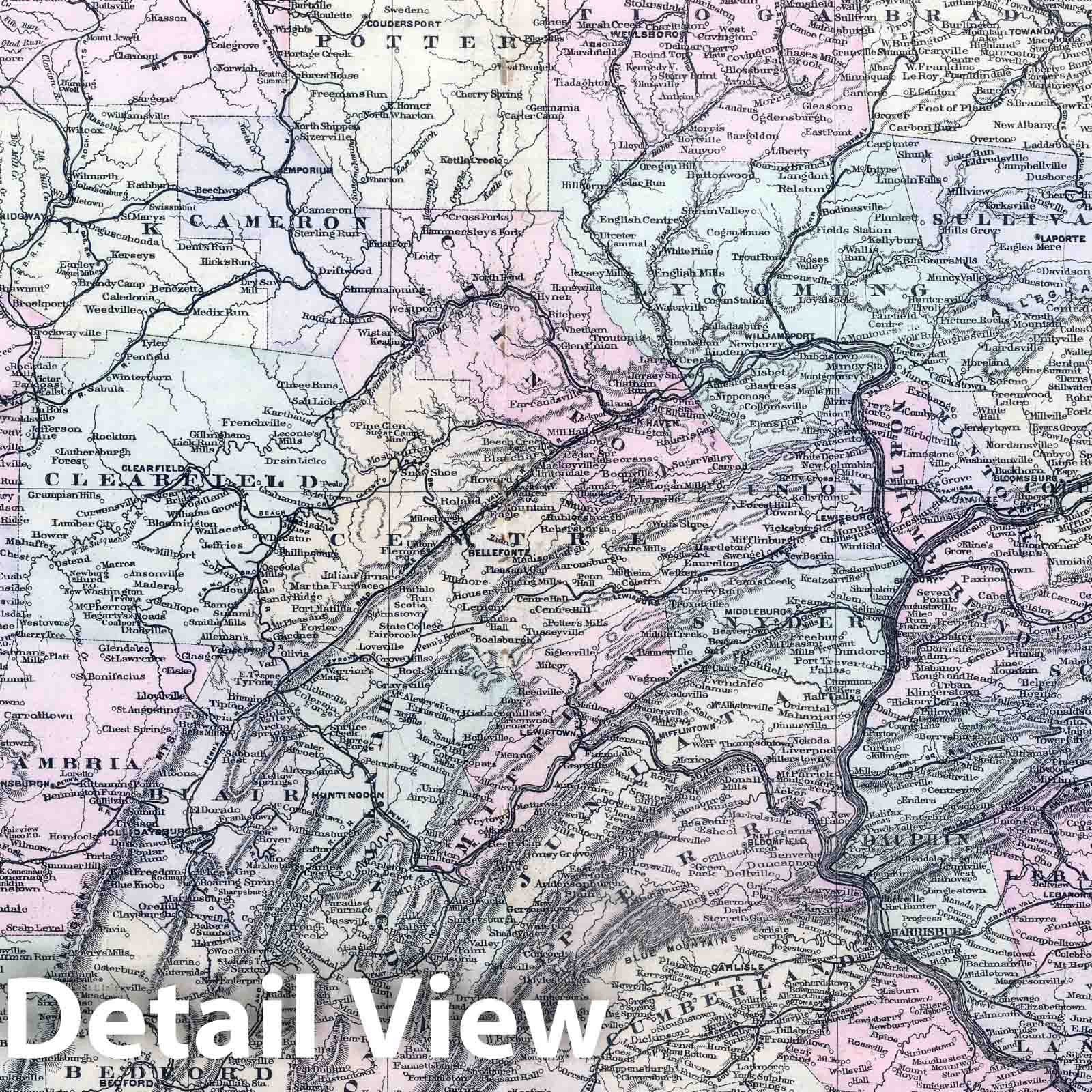 Historic Map : 1886 Pennsylvania. v2 - Vintage Wall Art