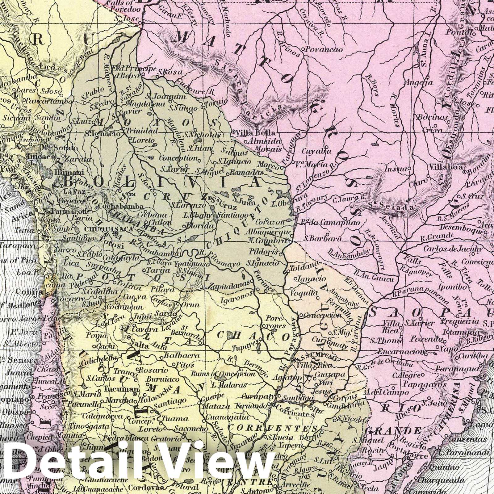 South America - Nautical Chart, 1849 - Mitchell's Universal Atlas Historical Map Print