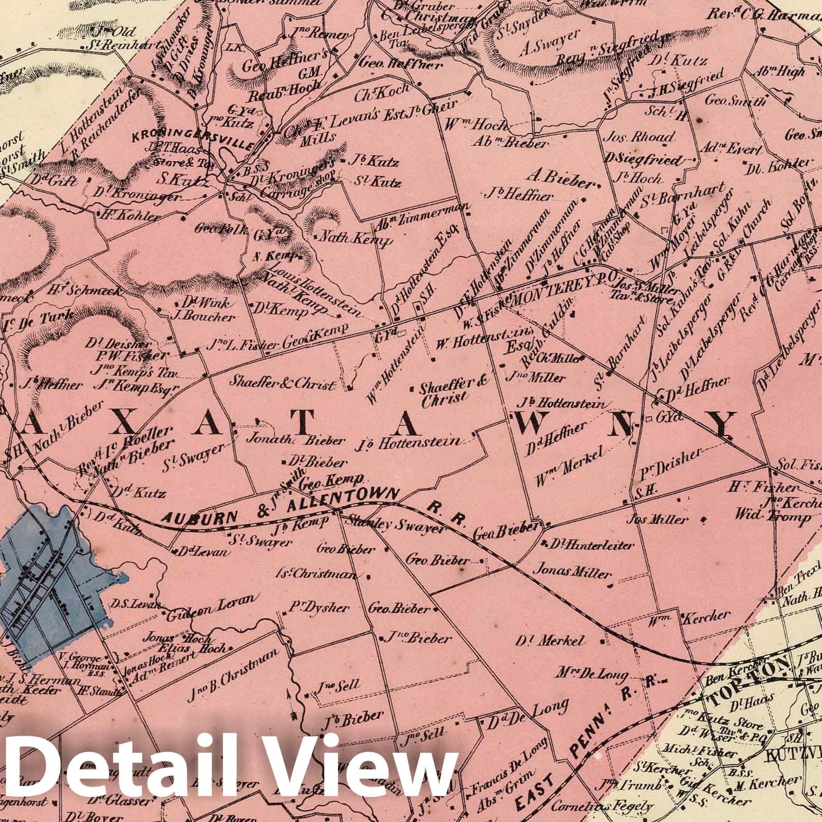 Maxatawny Township - Property Map, 1862 - Historical Map Print