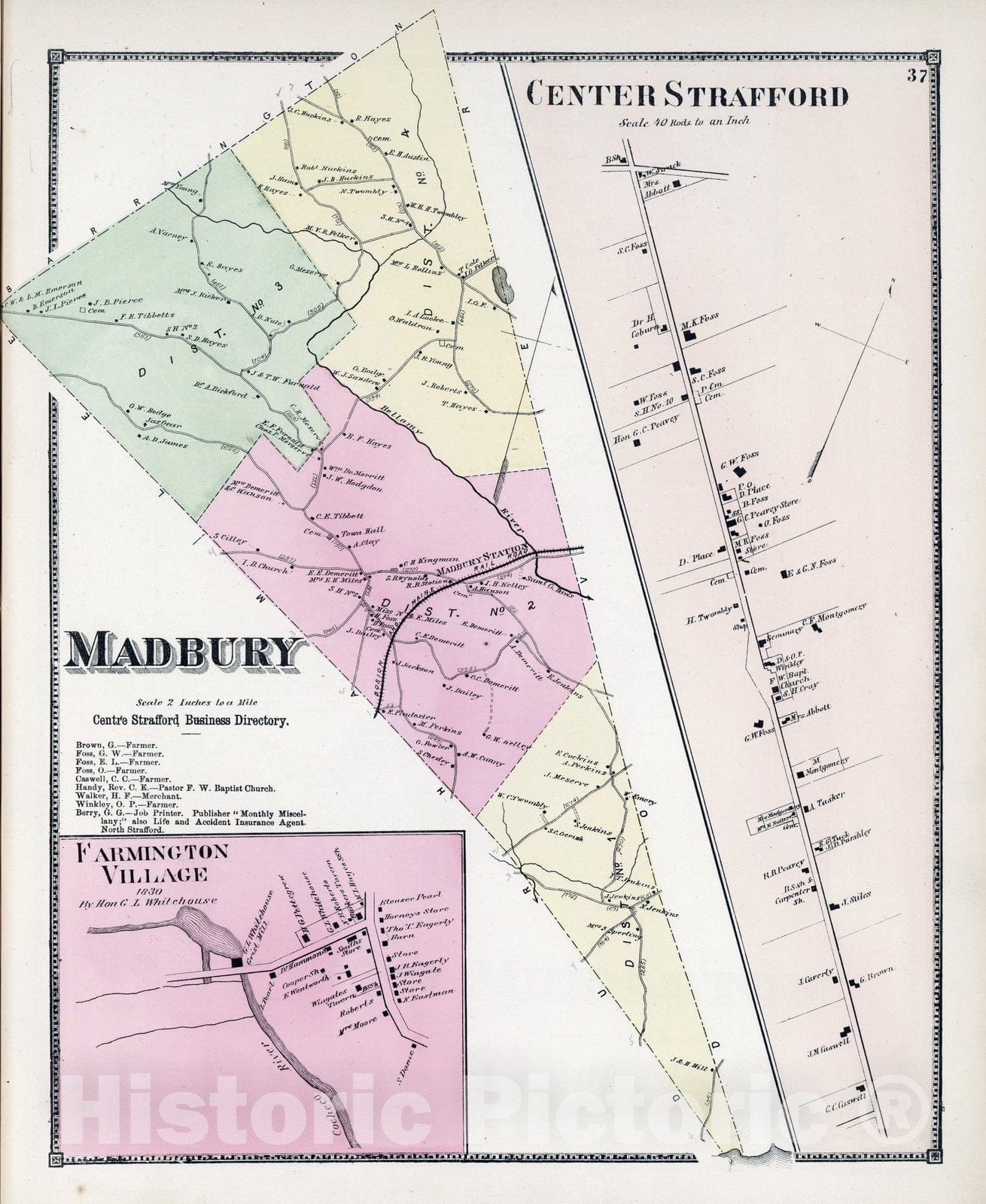 Madbury, Strafford County, New Hampshire - Property Map, 1871