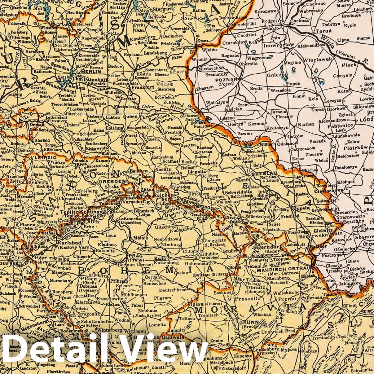 World War II: Germany and Hungary - Military Map, 1939 - Rand McNally Atlas Print