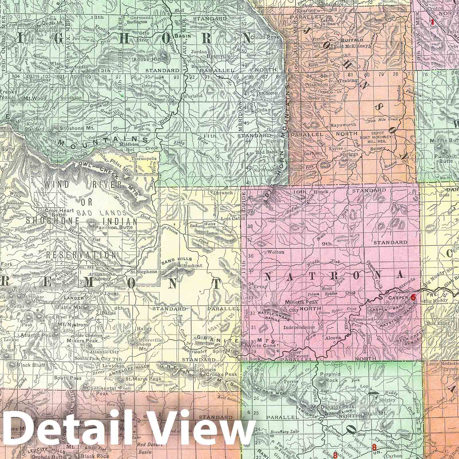Wyoming - Railroad Map, 1903 - Historical Map Print