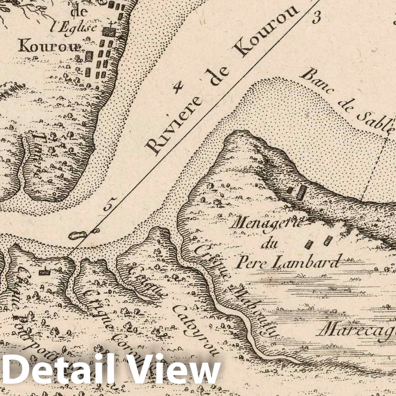 Kourou River Entrance - Nautical Chart, 1762 - Historical Map Print
